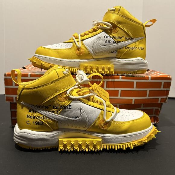 Nike Other - Size 9- Off-White x Nike Air Force 1 SP Leather Mid Varsity Maize W OG BOX